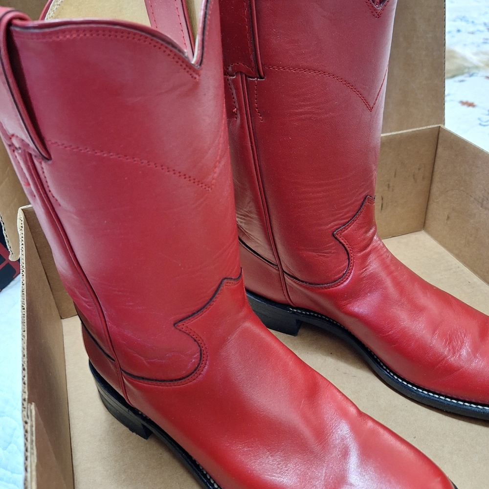 VINTAGE JUSTIN RED  CoWGIRL Boots